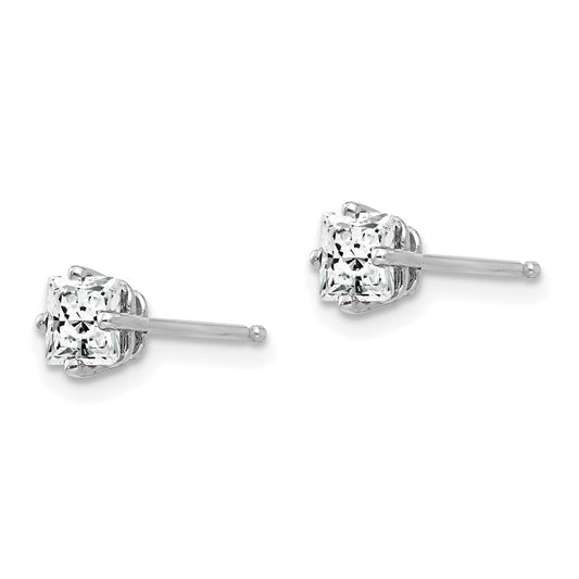 Princess-cut Cubic Zirconia Post Earrings - WBC