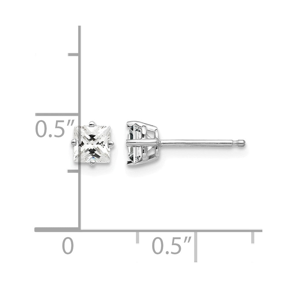 Princess-cut Cubic Zirconia Post Earrings - WBC