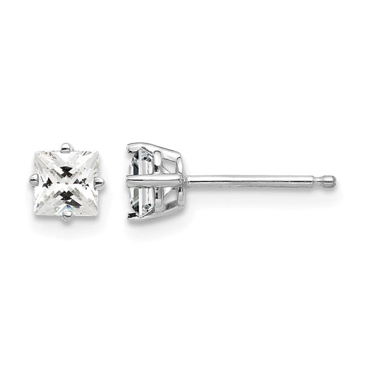 Princess-cut Cubic Zirconia Post Earrings - WBC