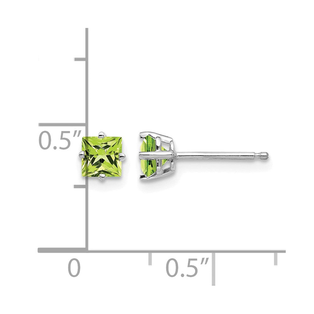 Square Step-Cut Peridot Post Earrings - WBC