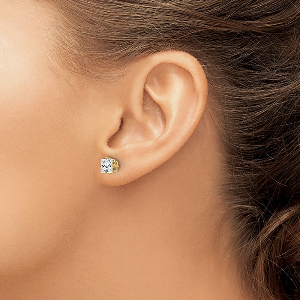 Princess-cut Cubic Zirconia Post Earrings - WBC