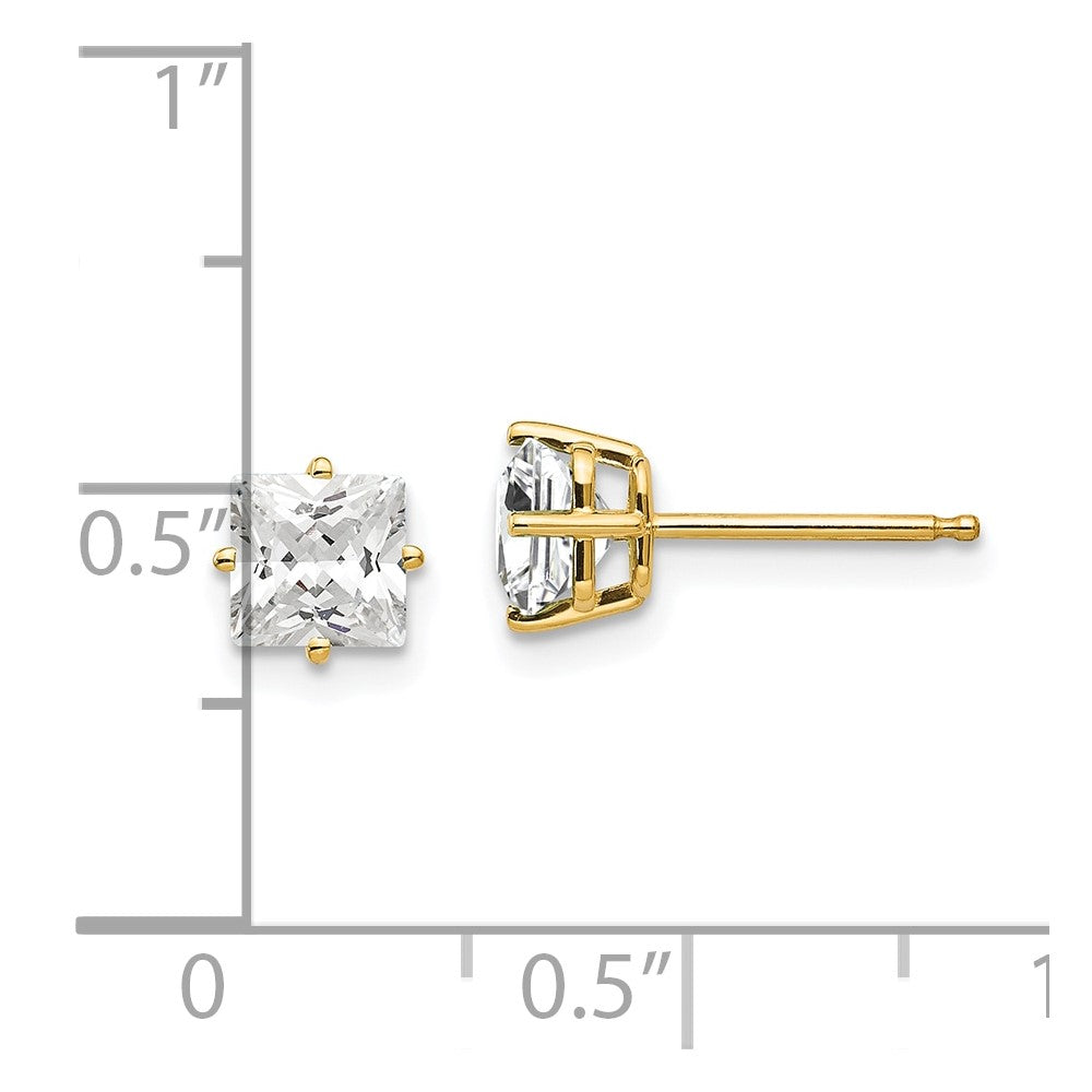 Princess-cut Cubic Zirconia Post Earrings - WBC