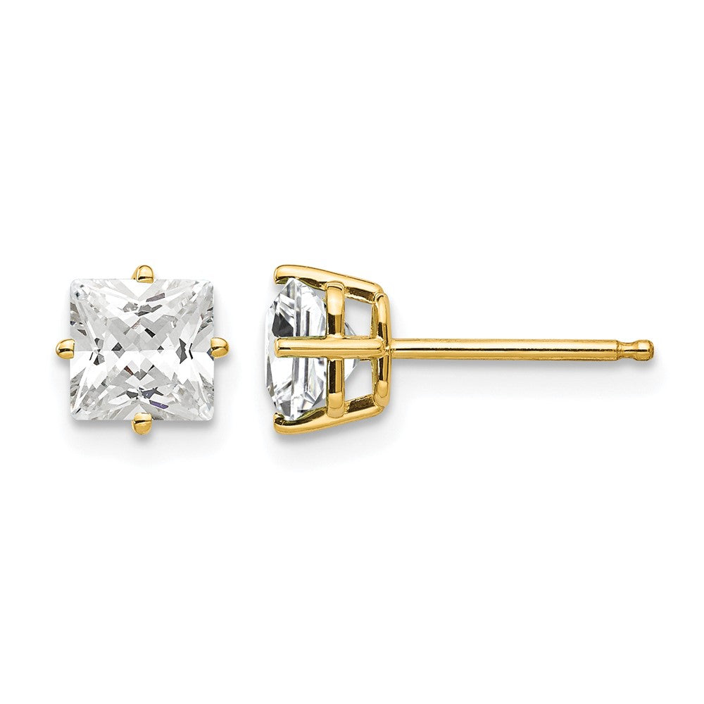 Princess-cut Cubic Zirconia Post Earrings - WBC