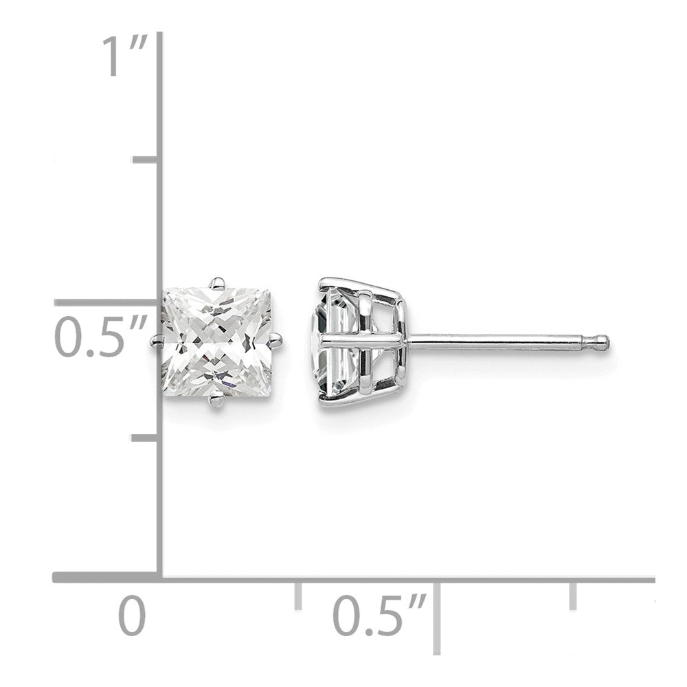 Princess-cut Cubic Zirconia Post Earrings - WBC