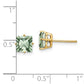 Square Green Quartz Post Earrings - WBC