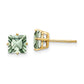 Square Green Quartz Post Earrings - WBC