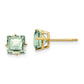 Square Checker-Cut Green Quartz Post Earrings - WBC
