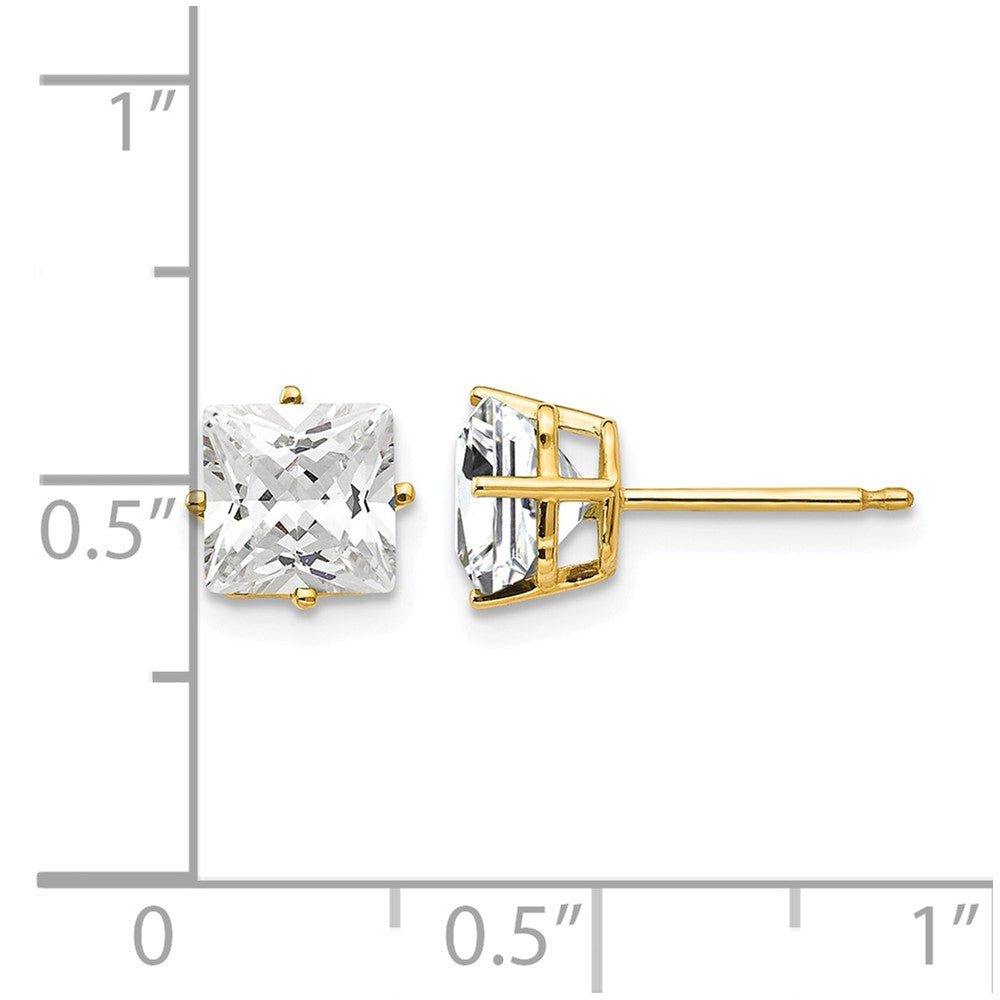 Princess-cut Cubic Zirconia Post Earrings - WBC