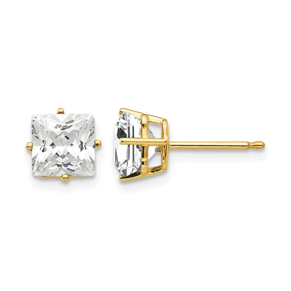 Princess-cut Cubic Zirconia Post Earrings - WBC