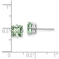 Square Green Quartz Post Earrings - WBC
