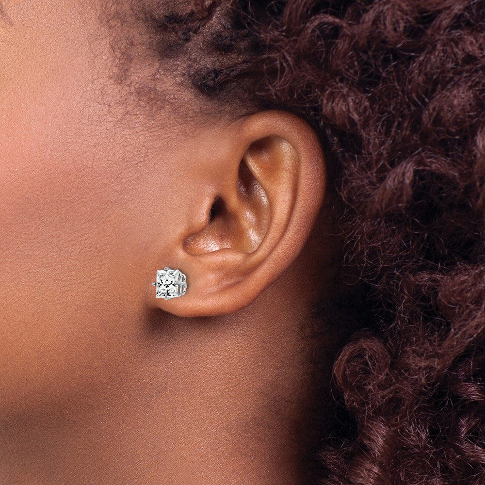 Princess-cut Cubic Zirconia Post Earrings - WBC