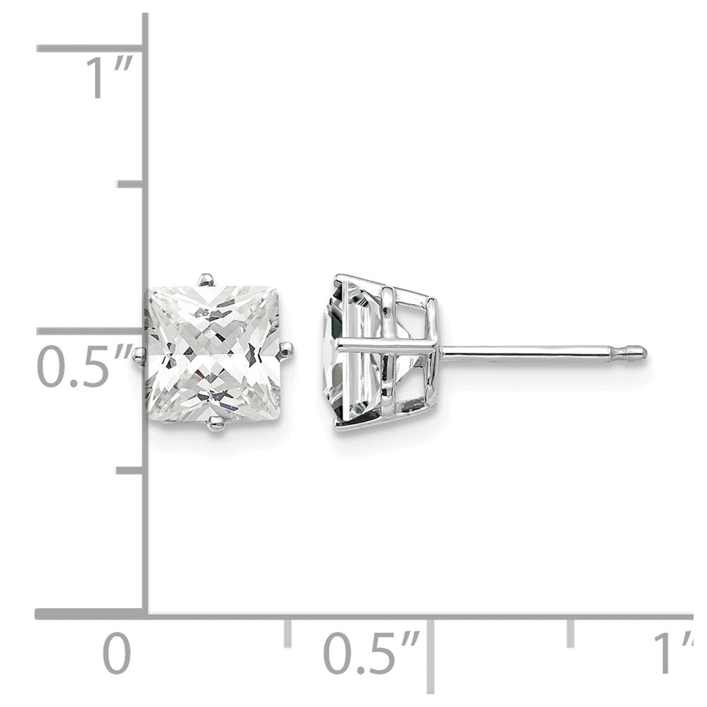 Princess-cut Cubic Zirconia Post Earrings - WBC