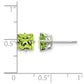 Square Step-Cut Peridot Post Earrings - WBC