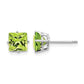 Square Step-Cut Peridot Post Earrings - WBC