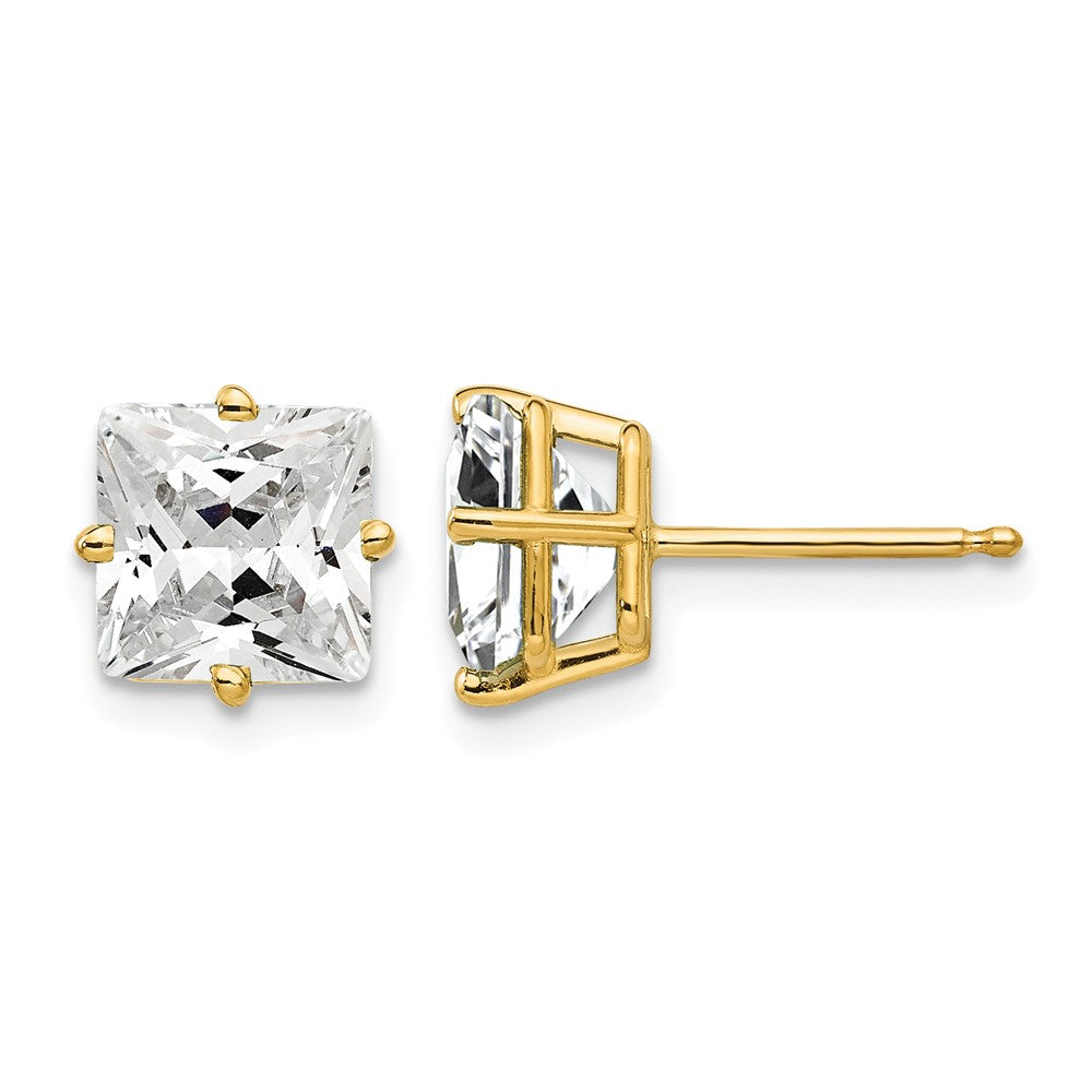 Princess-cut Cubic Zirconia Post Earrings - WBC