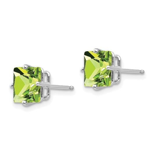 Princess-cut Peridot Post Earrings - WBC