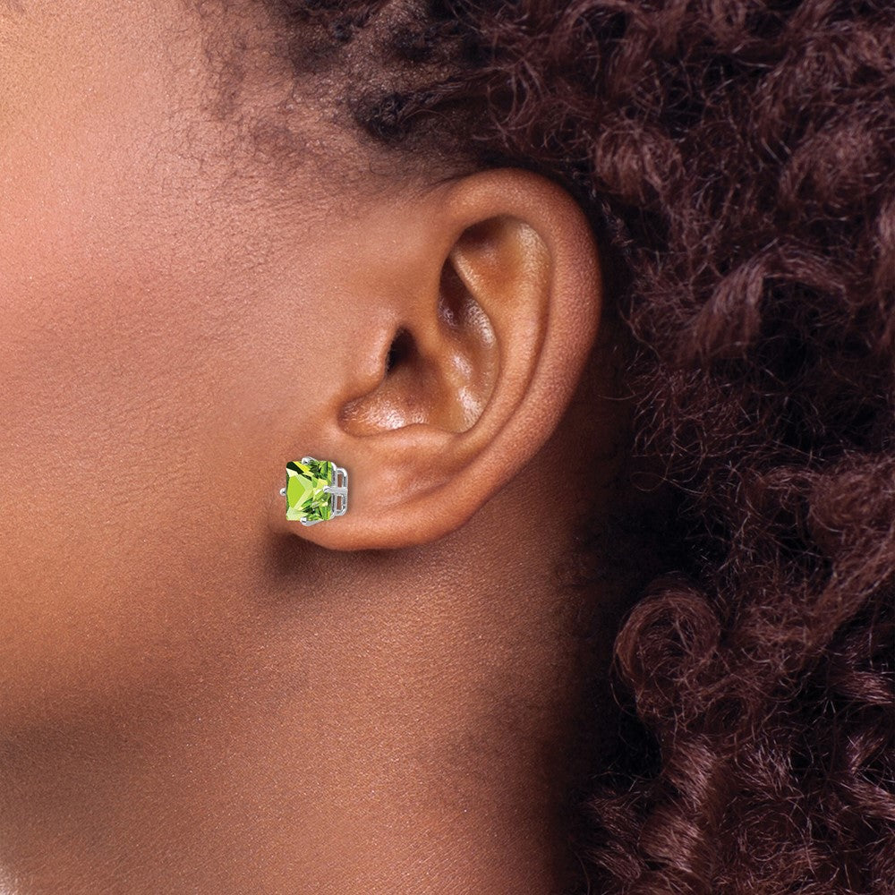 Princess-cut Peridot Post Earrings - WBC