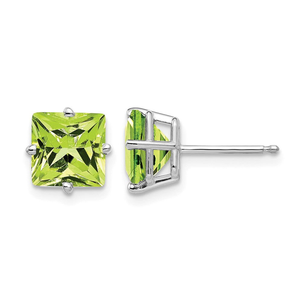 Princess-cut Peridot Post Earrings - WBC