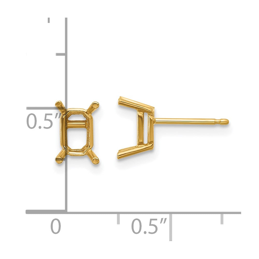 Emerald-cut Post Earring Mountings - WBC
