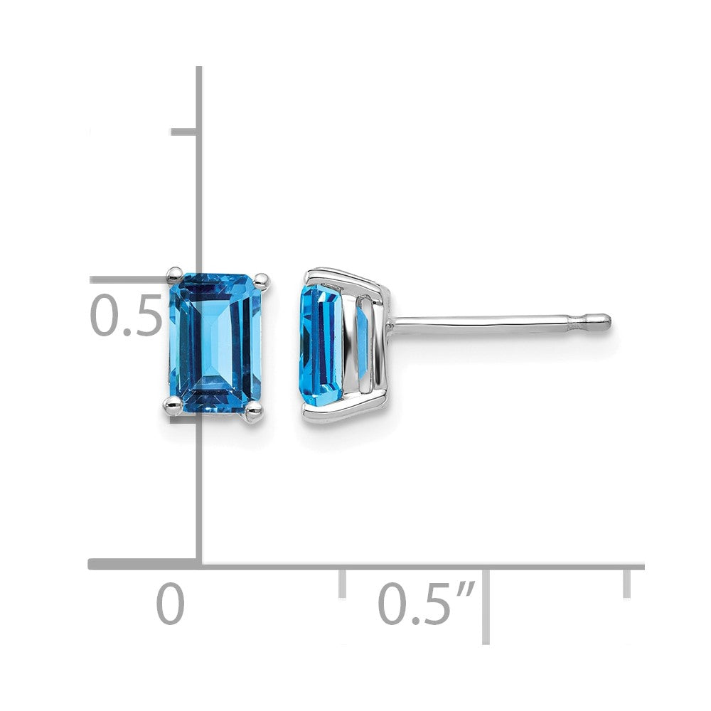 Emerald-cut Post Earring Mountings - WBC