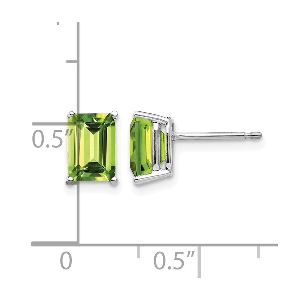 Emerald-Cut Peridot Post Earrings - WBC