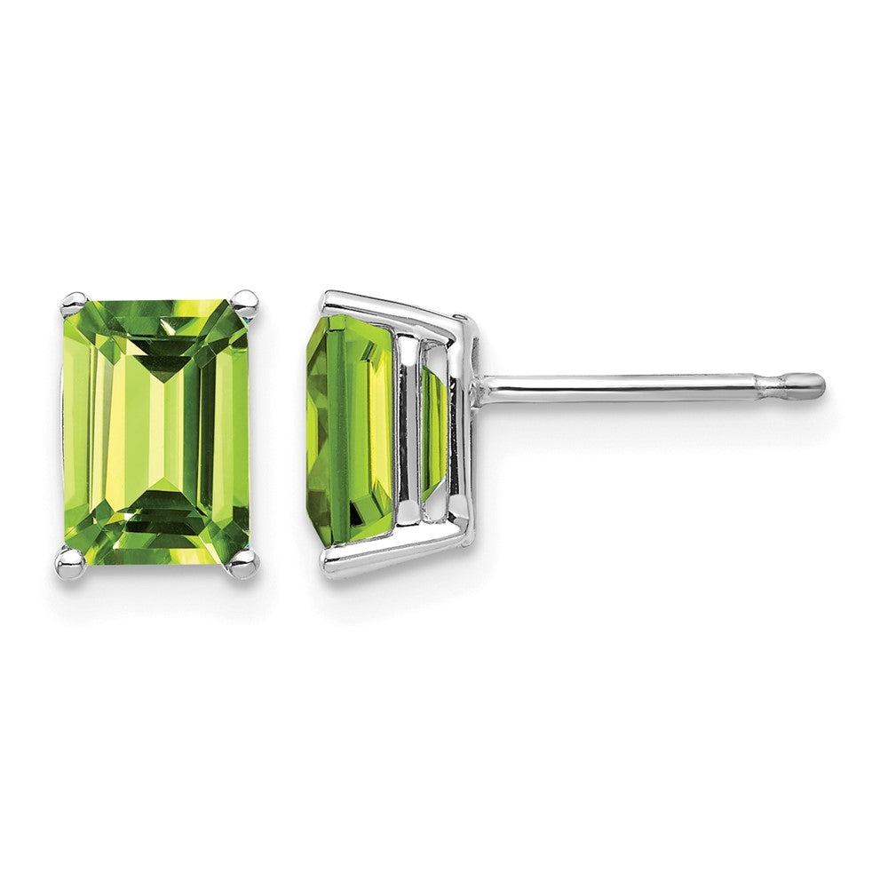Emerald-Cut Peridot Post Earrings - WBC