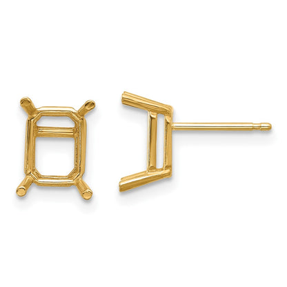 8x6 Emerald Post Earring Mountings - WBC