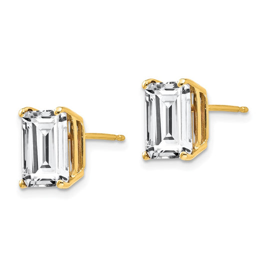 Emerald-Cut Cubic Zirconia Post Earrings - WBC