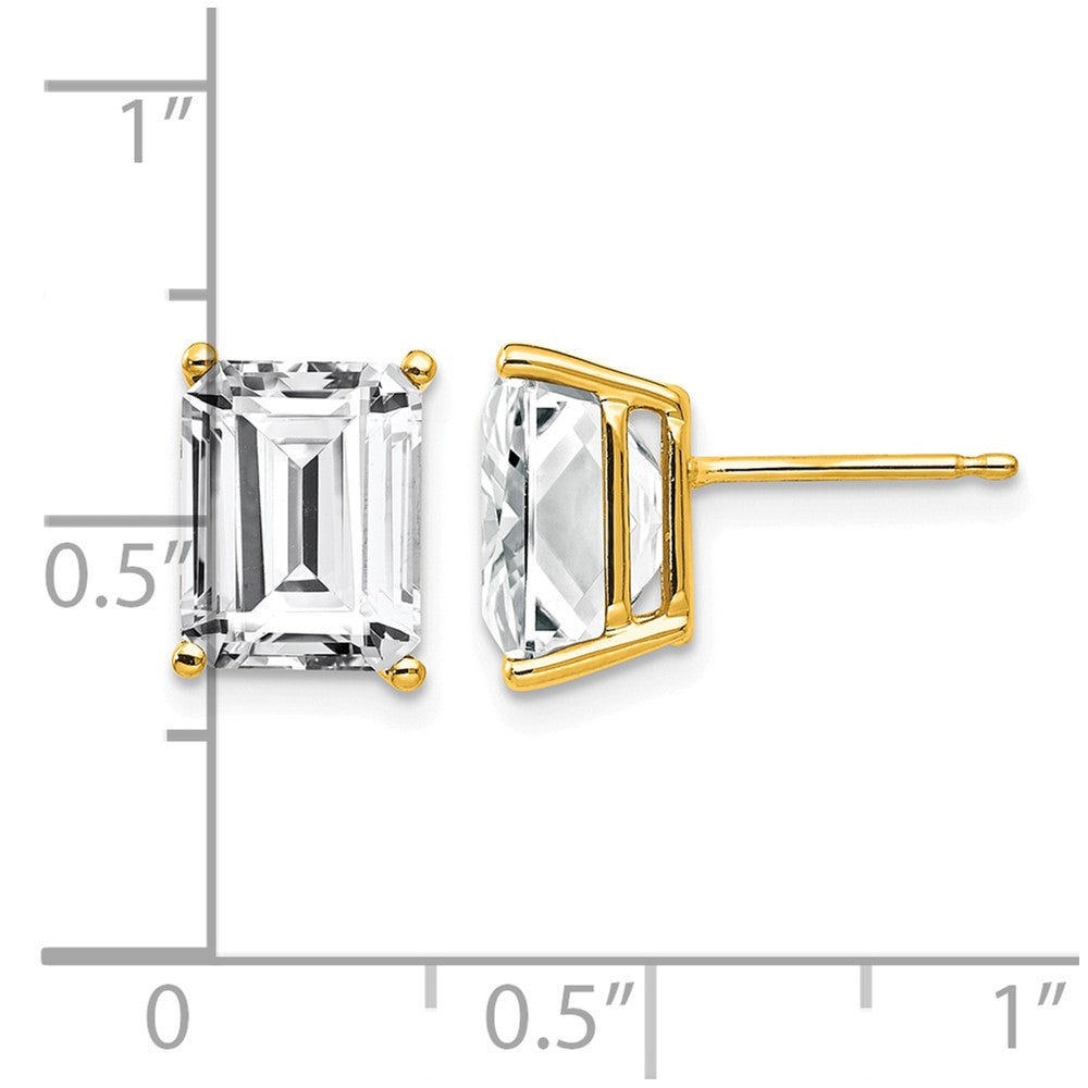 Emerald-Cut Cubic Zirconia Post Earrings - WBC