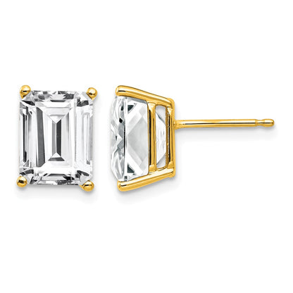 Emerald-Cut Cubic Zirconia Post Earrings - WBC