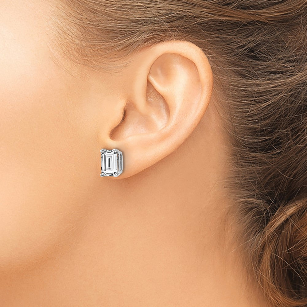 Emerald-Cut Cubic Zirconia Post Earrings - WBC