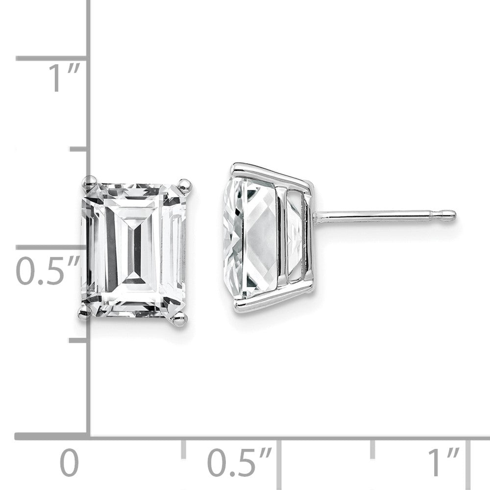 Emerald-Cut Cubic Zirconia Post Earrings - WBC