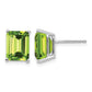 Emerald-Cut Peridot Post Earrings - WBC