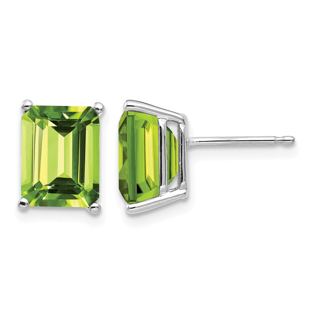 Emerald-Cut Peridot Post Earrings - WBC