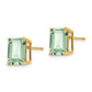Emerald-Cut Green Quartz Post Earrings - WBC