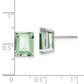 Emerald-Cut Green Quartz Post Earrings - WBC