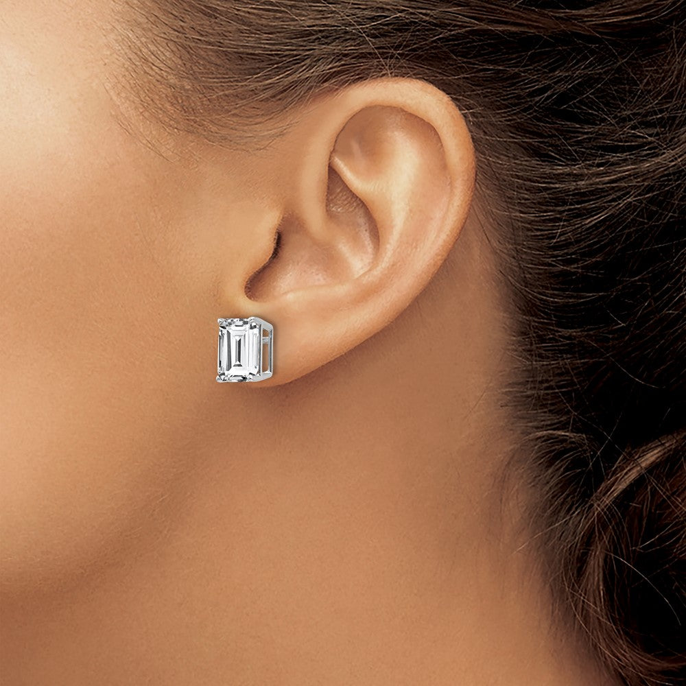 Emerald-Cut Cubic Zirconia Post Earrings - WBC