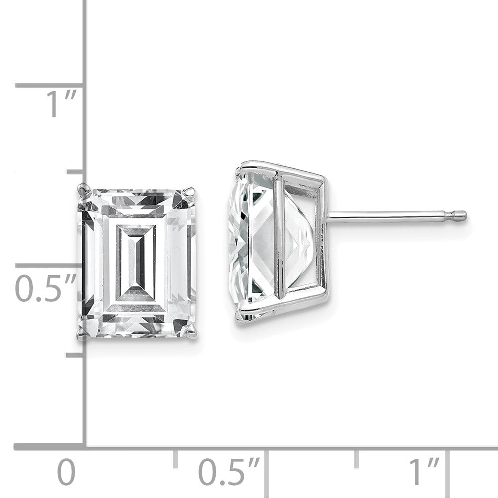 Emerald-Cut Cubic Zirconia Post Earrings - WBC