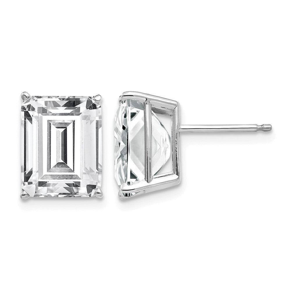 Emerald-Cut Cubic Zirconia Post Earrings - WBC