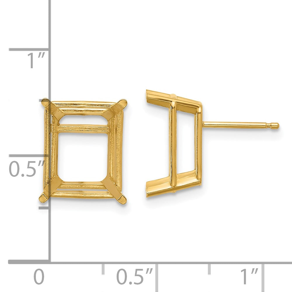 Emerald-cut Post Earring Mountings - WBC