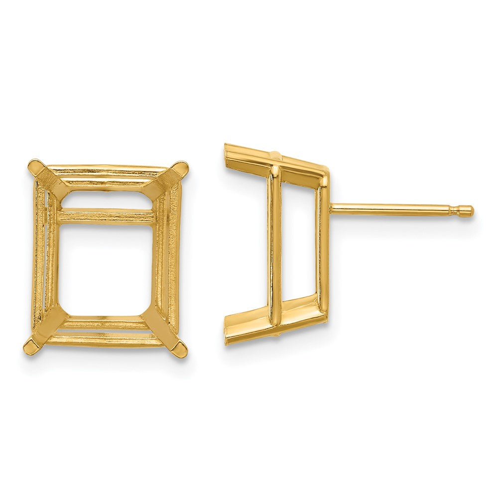 Emerald-cut Post Earring Mountings - WBC