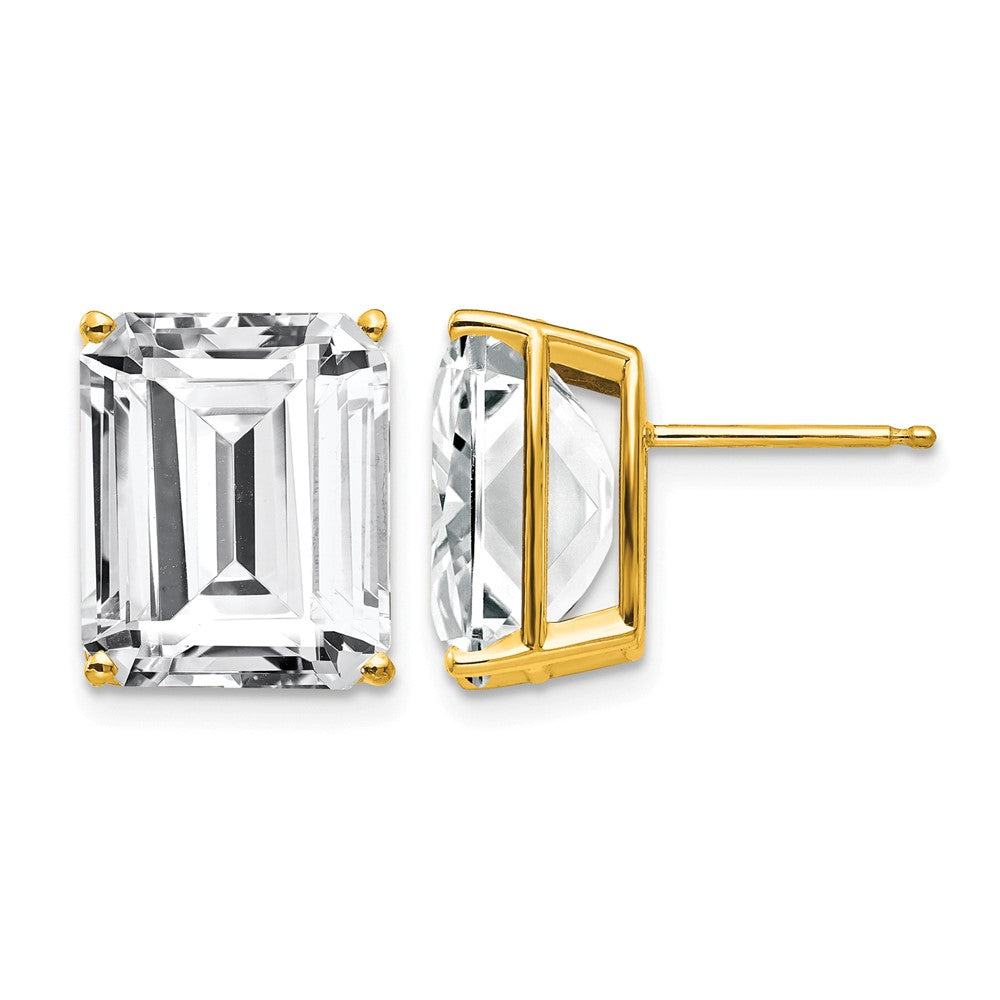 Emerald-Cut Cubic Zirconia Post Earrings - WBC