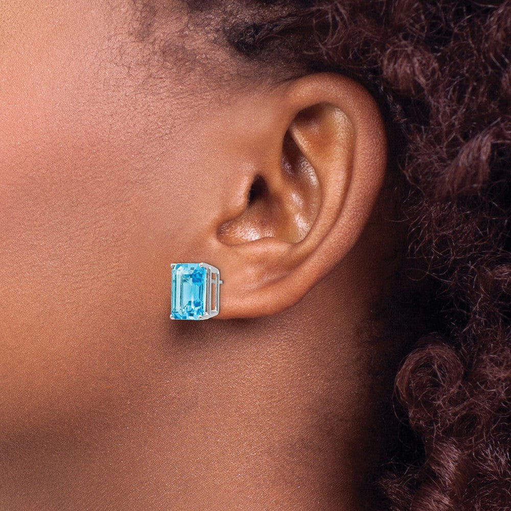 Emerald-cut Post Earring Mountings - WBC