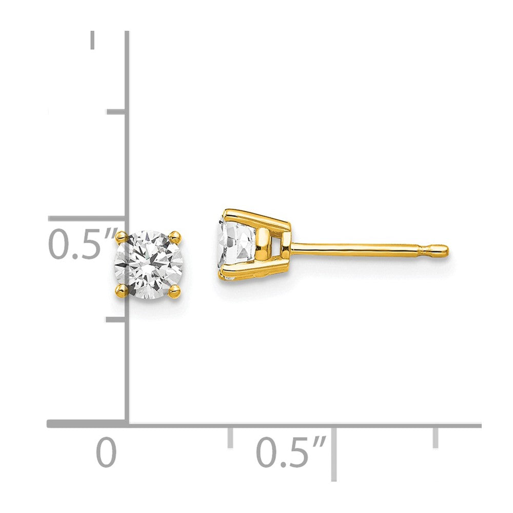 Round Cubic Zirconia Post Earrings - WBC