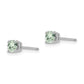 Round Green Quartz Post Earrings - WBC