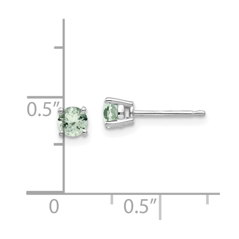 Round Green Quartz Post Earrings - WBC
