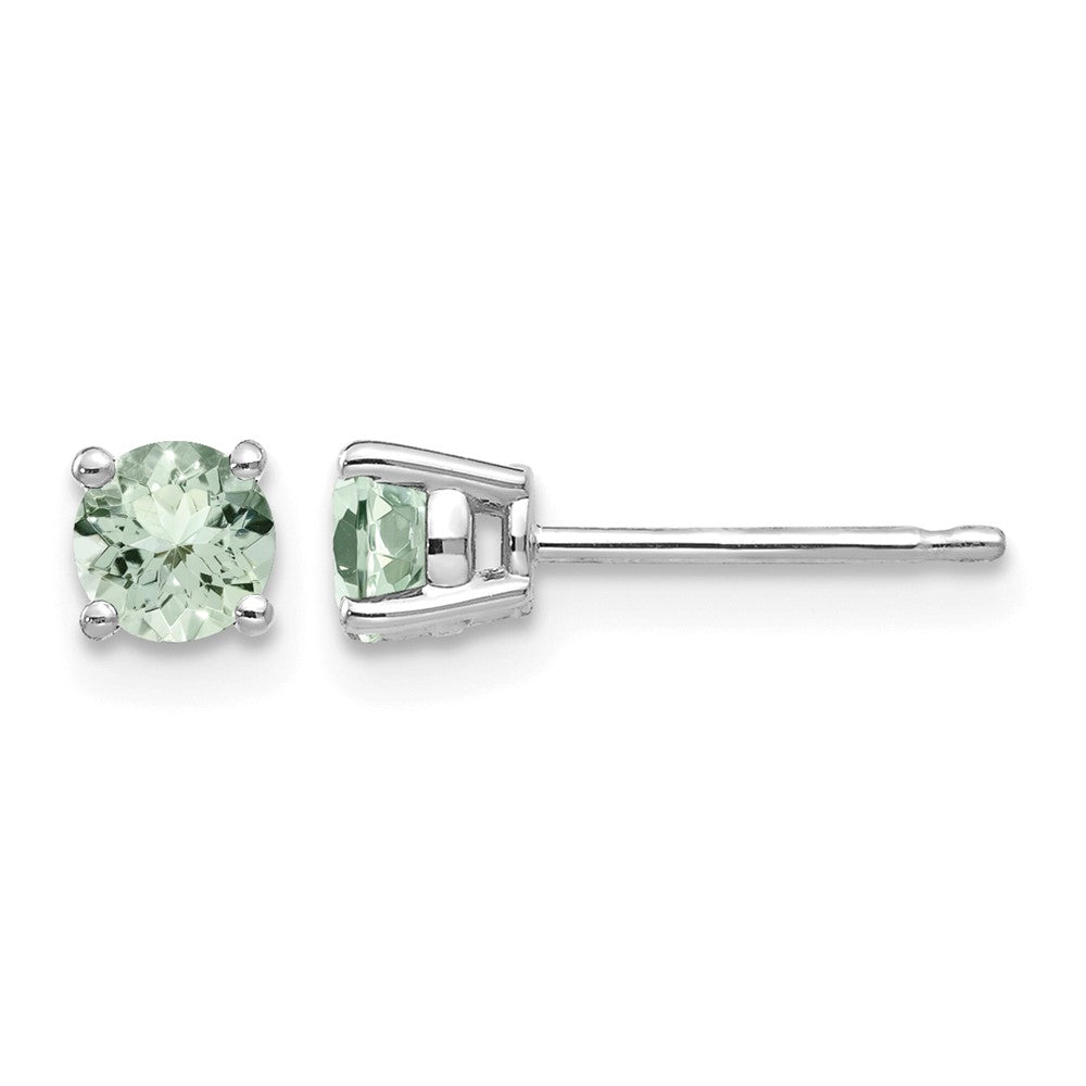 Round Green Quartz Post Earrings - WBC