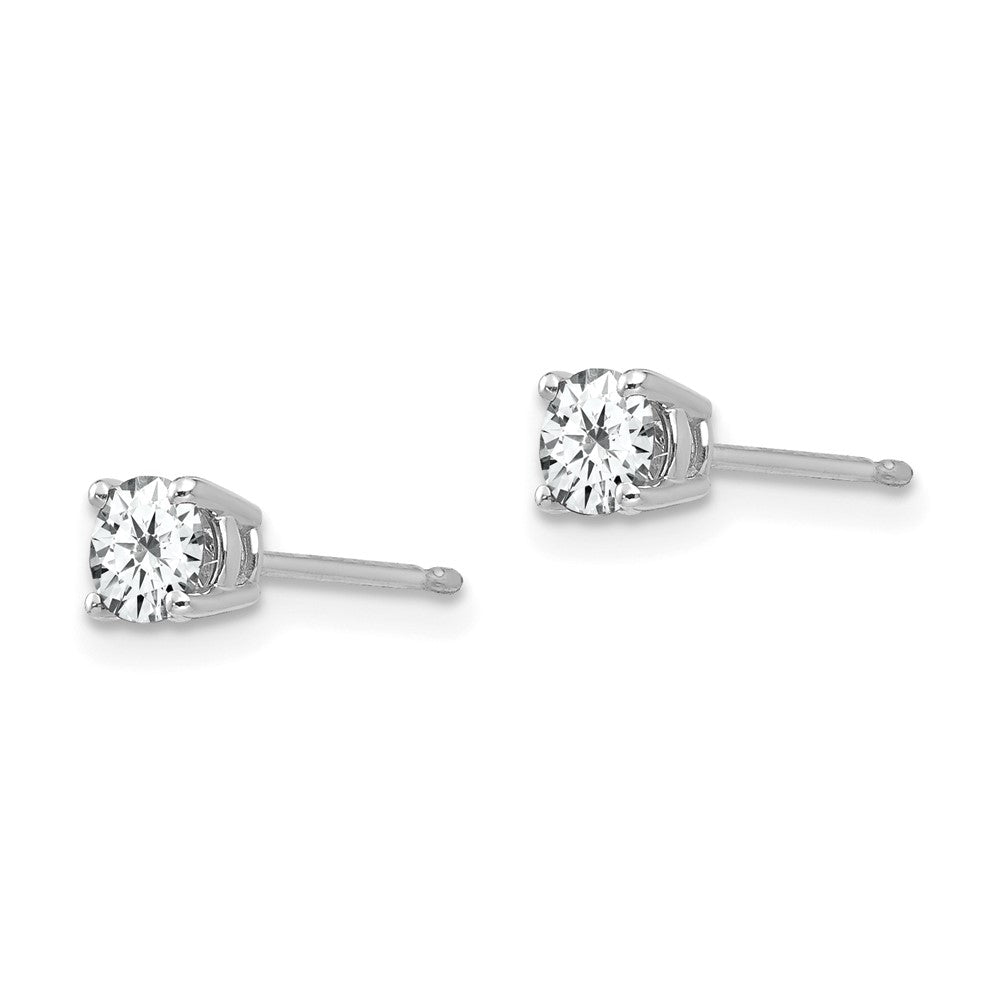 Round Cubic Zirconia Post Earrings - WBC