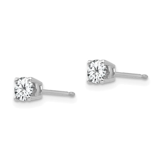 Round Cubic Zirconia Post Earrings - WBC