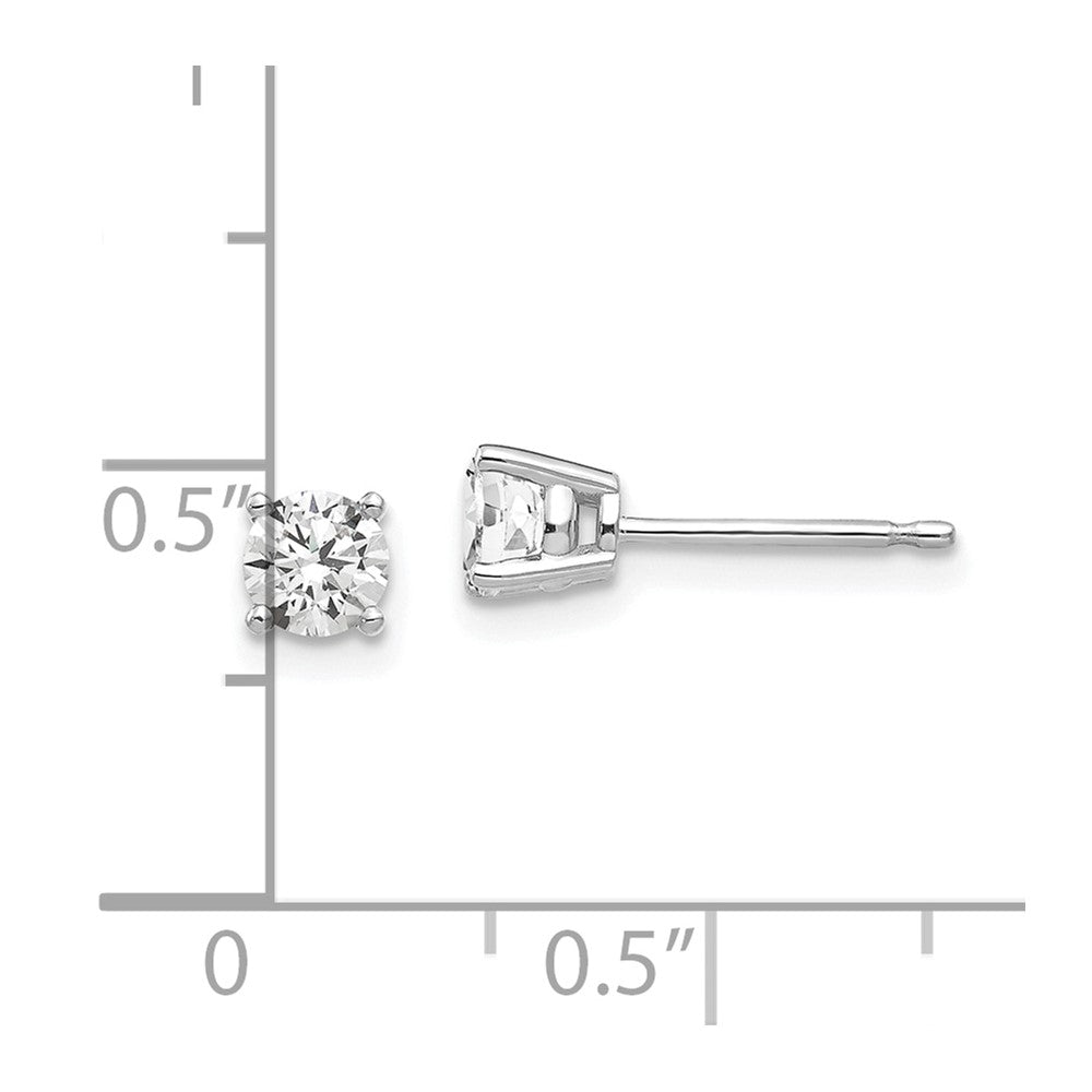 Round Cubic Zirconia Post Earrings - WBC